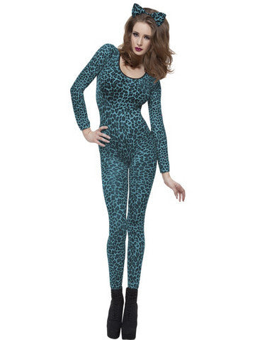 Leopard Print Blue Bodysuit