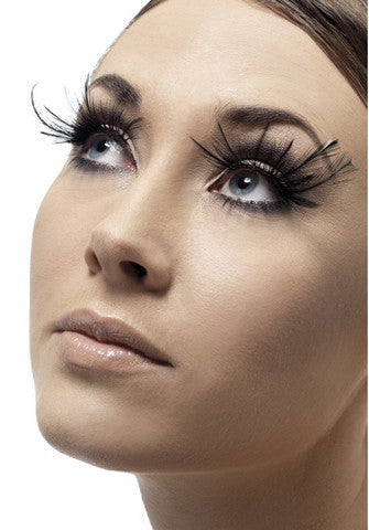 Feather Plume Eyelashes - Black