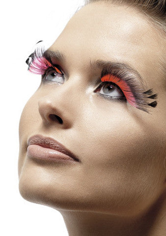 Feather Plume Eyelashes - Pink