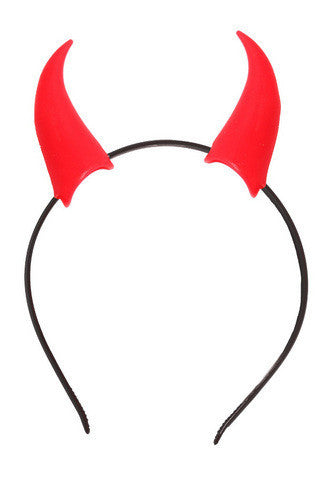 Horny Devil Vibrating Headband - Black and Red