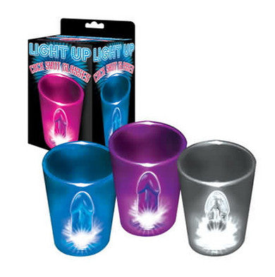 Light Up Cock Shot Glass - 12 Count With Display