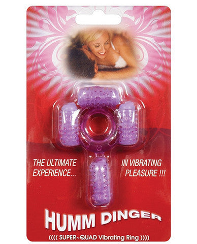 Humm Dinger Super Quad Vibriating Ring - Purple