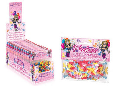 Pecker Cake Sprinkles - 16 Count Display