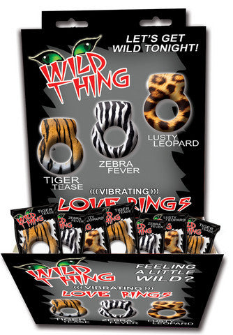 Wild Thing Animal Rings - Assorted Colors - 24 Pieces Display