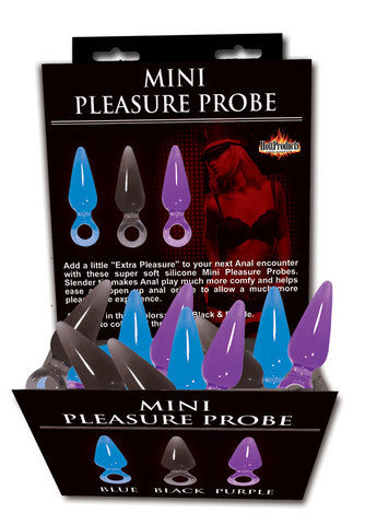 Mini Pleasure Probes - Assorted Colors - 24 Pieces Display