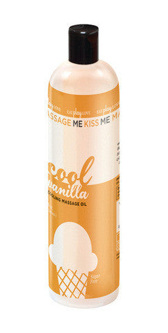 Massage Me Kiss Me - Edible Cooling Oil - Vanilla - 8 oz.