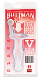 Buttmans Viewable Glass Butt Plug - Curves - Clear