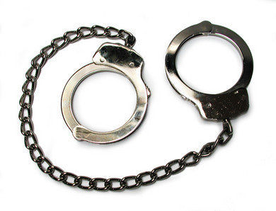 Double-Lock Police-Style Leg Irons - Silver