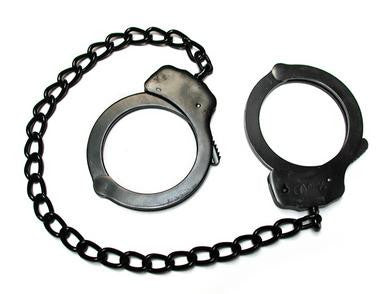 Double-Lock Police-Style Leg Irons - Black