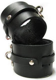 Bondage Basics Leather Wrist Cuffs - Black