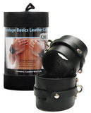 Bondage Basics Leather Wrist Cuffs - Black