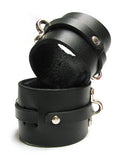 Bondage Basics Leather Ankle Cuffs - Black