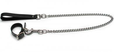 Buckling Cock Ring And Chain Leash Set