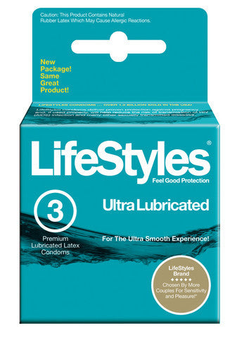 Lifestyle Ultra Lubricated Condoms - 3 Pack