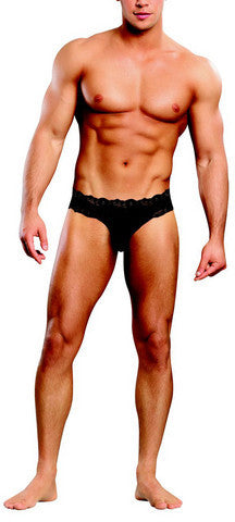 Micro Thong Pinch Back - Black - Large/Extra Large