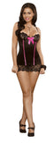 Chemise And G-String Set - Black - Small/Medium