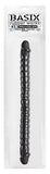 Basix Rubber Works 18-inch Ribbed Double Dong - Black