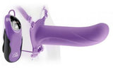 Fetish Fantasy Elite Vibrating 6-Inch Hollow Strap-On - Purple