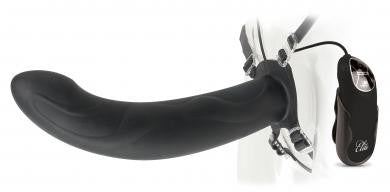 Fetish Fantasy Elite Vibrating 10-Inch Hollow Strap-On - Black
