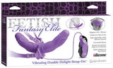 Fetish Fantasy Elite Vibrating Double Delight Strap-On - Purple