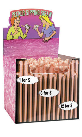 Pecker Sipping Straws - Display of 144