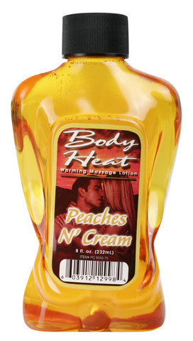 Body Heat Warming Massage Lotion Peaches N Cream - 8 oz.