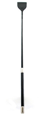 Crop Leather Wide Tip Bat 26 Inch Black
