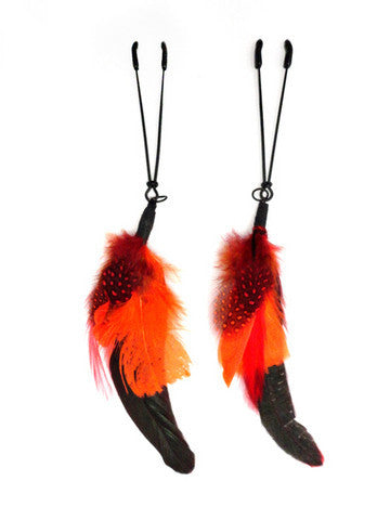 Nipple Clamp - Tweezer Black -  Feather Assorted Colors