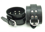 Soft Leather Ankle Restraints - Black
