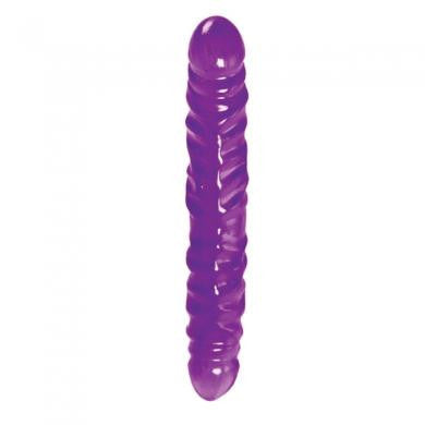 Reflective Gel Veined Double Dong 12-inch - Purple