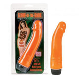 Glow In The Dark Jelly Penis Vibrator - Orange  6.75-inch