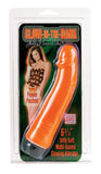 Glow In The Dark Jelly Penis Vibrator - Orange  6.75-inch