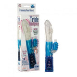 Waterproof Triple Indulgence Stimulator - Blue