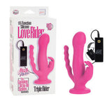 10-Function Silicone Love Rider Triple Rider - Pink