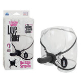 7-Function Silicone Love Rider Dual Action Strap-On - Black