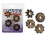 Basic Essentials Cockrings 4 Pack - Smoke