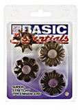 Basic Essentials Cockrings 4 Pack - Smoke
