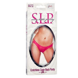 Sexy Little Panty Collection  Crotchless Cage-back Panty -  Medium-large - Pink