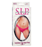 Sexy Little Panty Collection  Crotchless Cage-back Panty -  Medium-large - Pink