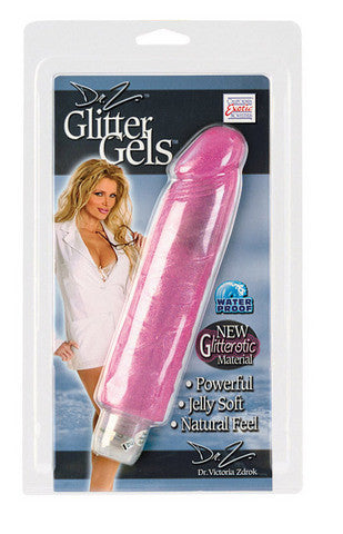 Dr. Z Glitter Gels Vibrating Dong - Pink