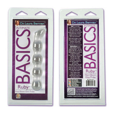 Dr. Laura Berman Intimate Basics Hand Blown Glass Probe - Ruby