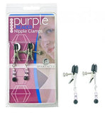 Purple Beaded Clamps- Adjustable Broad Tip
