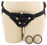 Vibrating Velvet Strap-On - Black