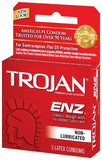Trojan ENZ Non-Lubricated Condoms  - 3 Pack