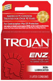 Trojan ENZ Non-Lubricated Condoms  - 3 Pack