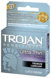 Trojan Ultra Thin Lubricated Condoms - 3 Pack