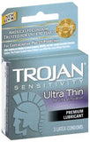 Trojan Ultra Thin Lubricated Condoms - 3 Pack