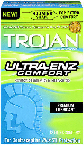 Trojan Ultra-Enz Comfort Condoms - 12 Pack