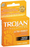 Trojan Ribbed Lubricated Condoms - 3 Pack
