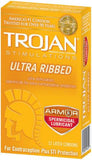 Trojan Ribbed Spermicidal Lubricant Condoms - 12 Pack TJ94550